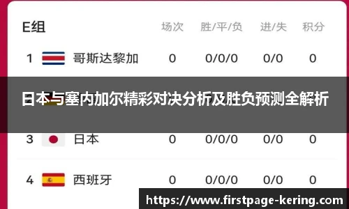 日本与塞内加尔精彩对决分析及胜负预测全解析